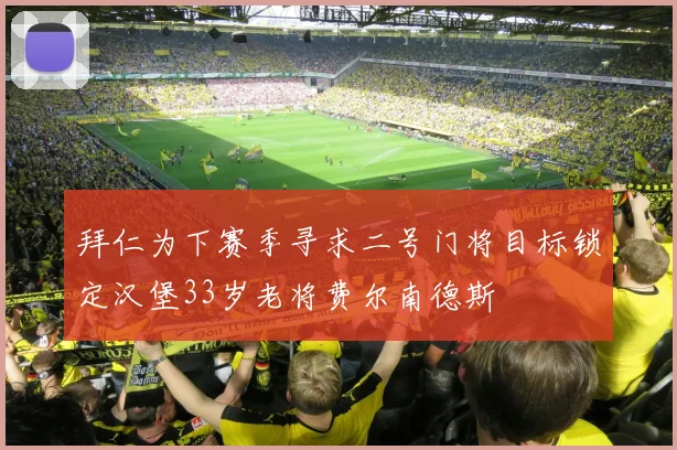 拜仁为下赛季寻求二号门将目标锁定汉堡33岁老将费尔南德斯